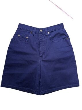 VTG 90s High-Waisted Navy Blue 100% Cotton Casual Shorts Sz 7/8